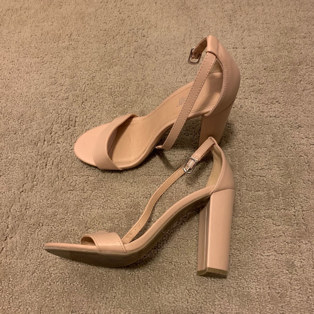 Nude strappy heels